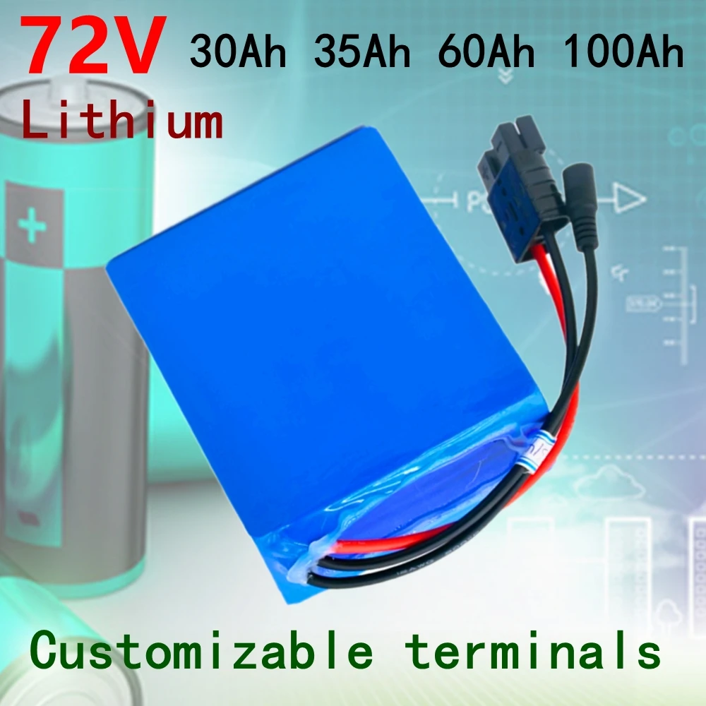

72V 35Ah Lithium Ion Battery with BMS 20S for 2000W-7000W Scooter Inverter Go-Kart Motorcycle +5A Charger High Energy Density