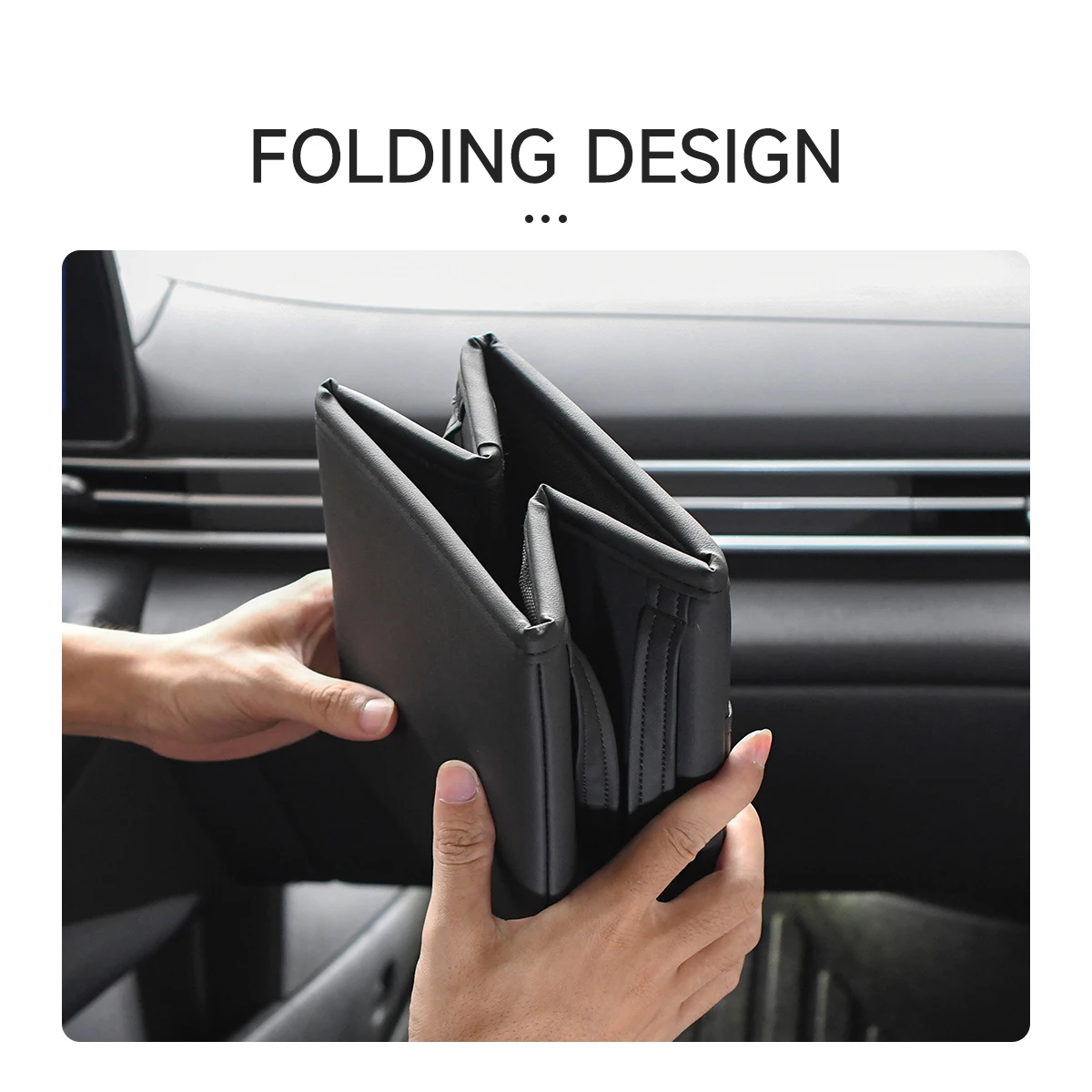حامل حقيبة يد سيارة قابل للطي ، صندوق تخزين PU ، أدوات شحن ، أداة ترتيب العبوة ، منظم صندوق السيارة ، يمكن استخدامه ككرسي