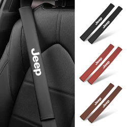 2Pcs Car Logo Long Shoulder Pad Adjustable Seat Belt Shoulder Cover For Jeep Renegade Compass Grand-Cherokee Wrangler Wrangler-