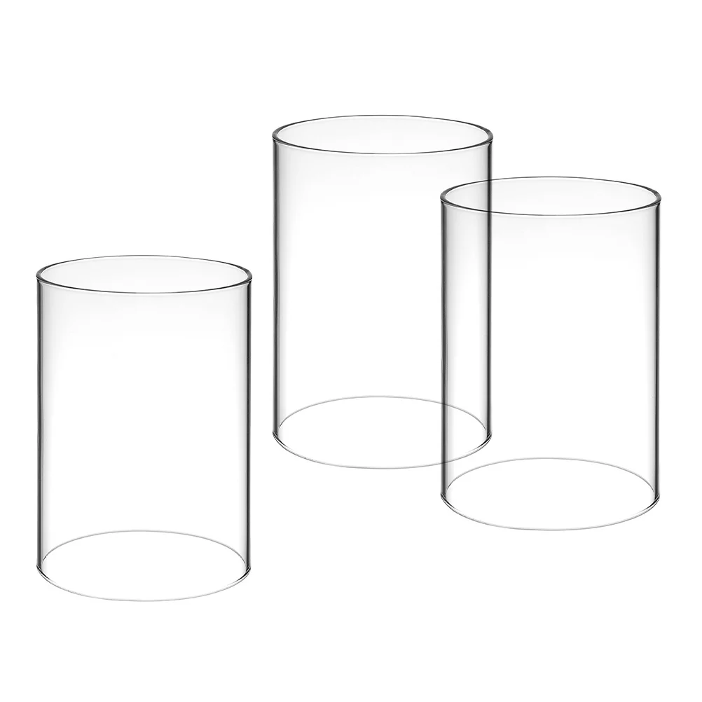 3 قطع من حامل الزجاج الشفاف غطاء أسطواني مقاوم للرياح للشموع المستدقة يناسب مقاسات مختلفة لظل لهب ديكور المنزل #4