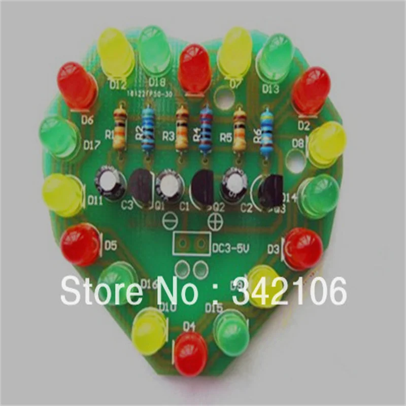 Electronic Suite Produção, ciclo luzes Kit, LED Flash, 2pcs