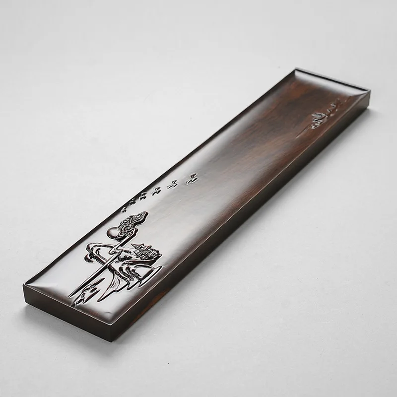 Ebony Solid Wood One-piece Smooth Sailing Tea Tray Dry Brewing Station Small Rectangular Tea Art Tray Tea Set