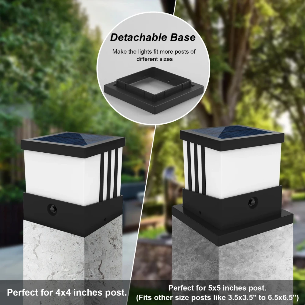 1PC Solar Post Lights Outdoor High Brightness Solar Powered Fence Post Cap Lights controllo della luce IP65 impermeabile per giardino