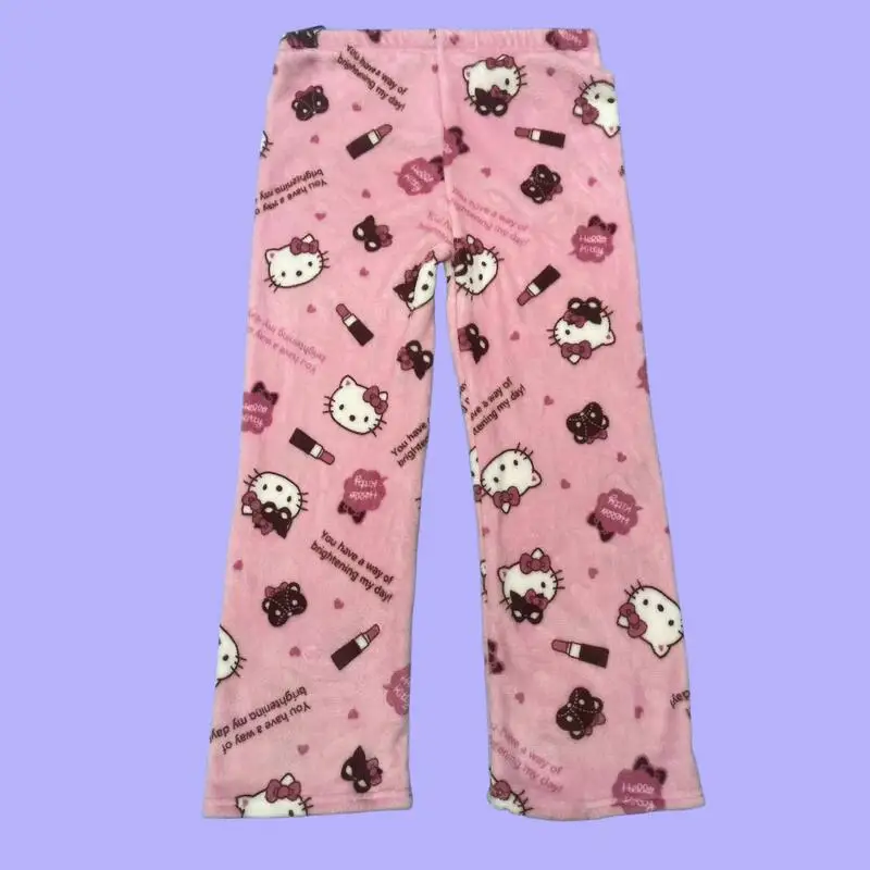 2025 Autumn Winter New Products Fashion Soft Comfort Hellokitty Printed Sleeping Pants for Women Casual Thick Warm Home Pants