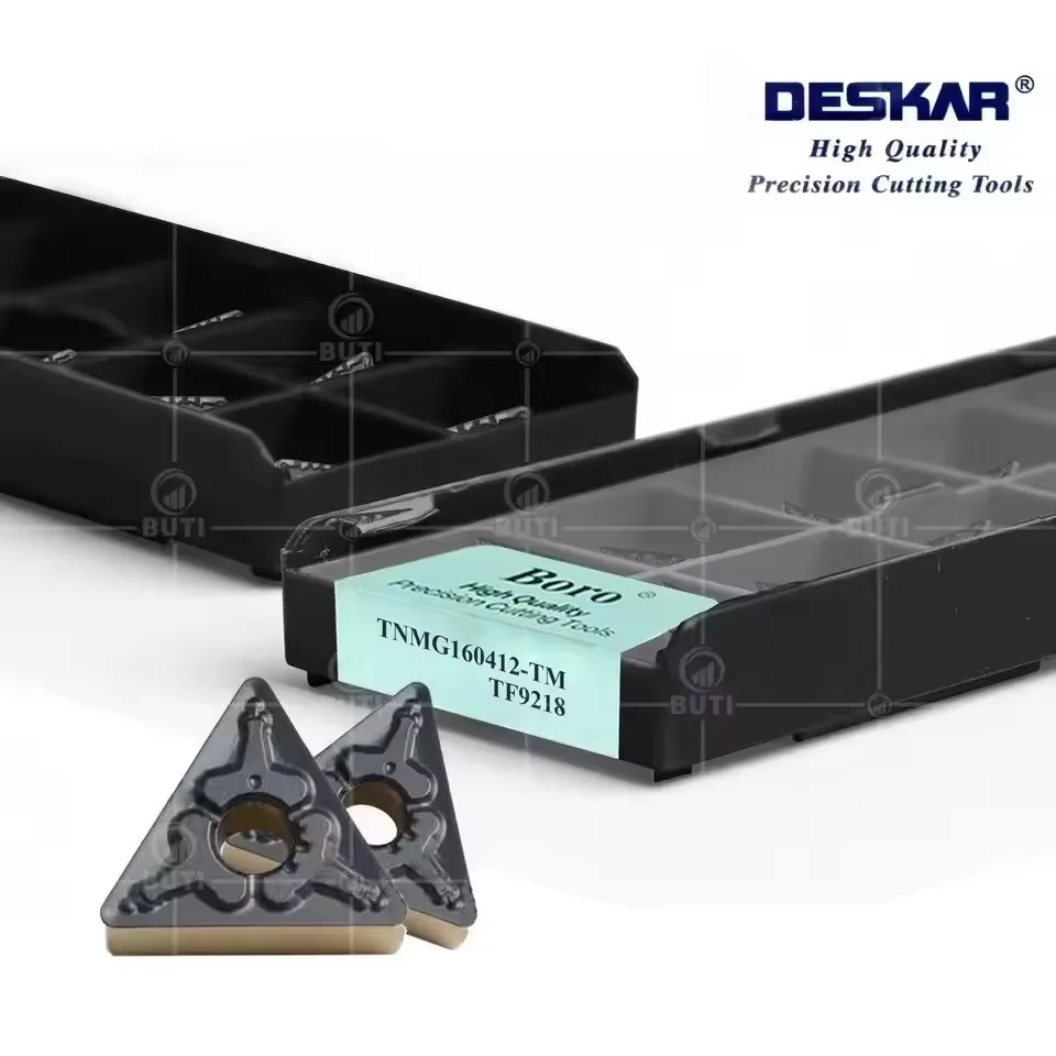 DESKAR 100% Original TNMG160404 TNMG160408 TNMG160412 CQ TM TF9218 Numerical Control Lathe External Turning Insert Cutting Tool