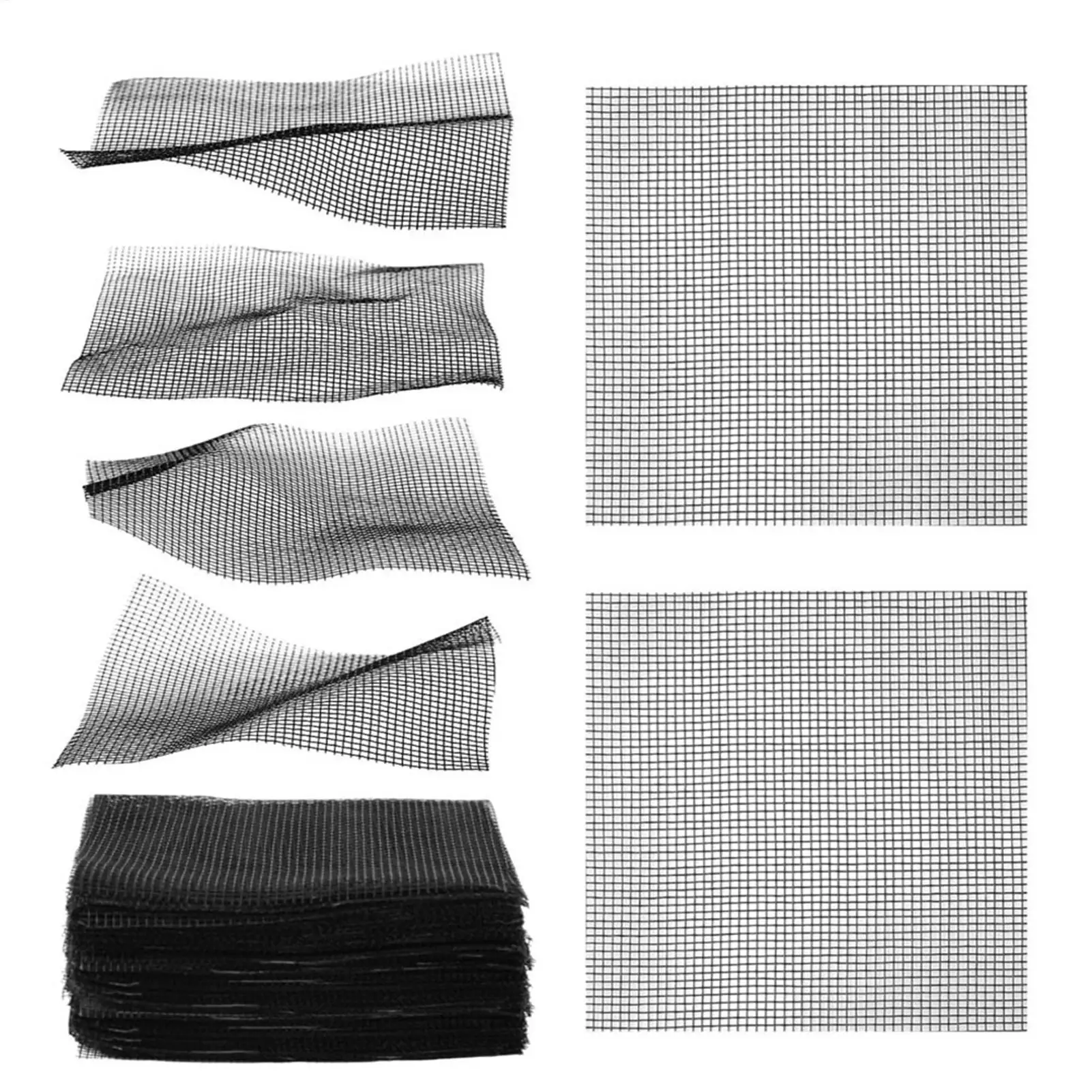 50PCS Pot Drainage Mesh 4 Inch Cuttable Plant Grid Mat Reusable Soil Leakage Preventer for Potted Plants, Garden Balcony Patio