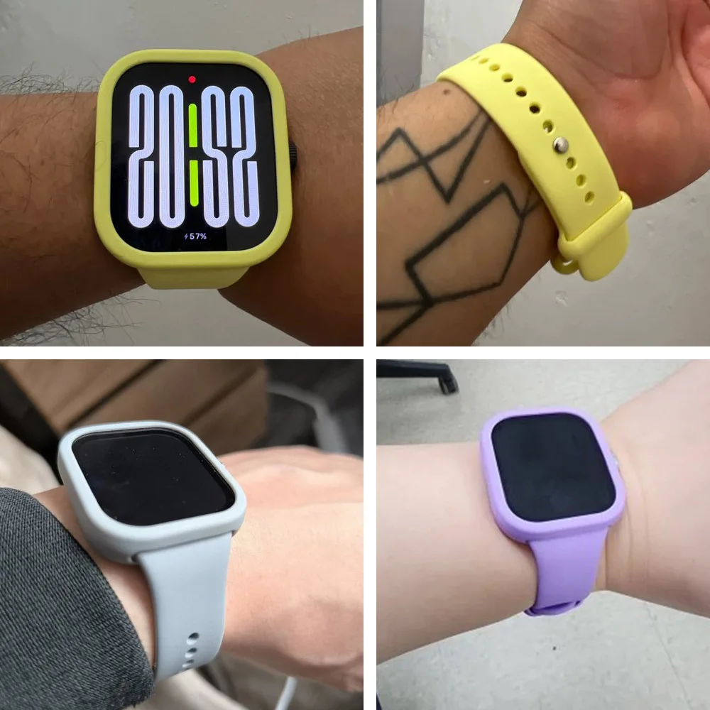 Newest 2 In 1 For Redmi Watch 4 Case + Strap High Quality Silicone Smart Watch Protector Shell and Band All in One Color