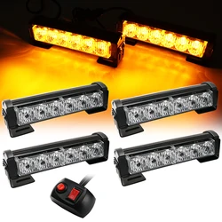 LED Traffic Signal Emergency Warning Flashing Light Police Car Strobe Lights Auto Front Grille Flash Lamp Bar