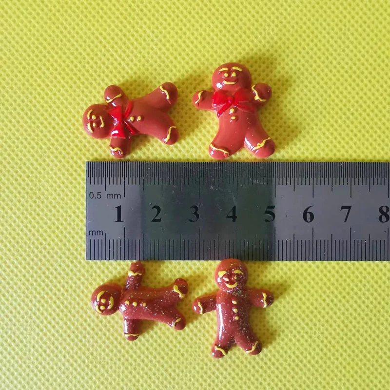 10pcs flat back boys girls cookies/miniatures Gingerbread man/cute fairy garden gnome/kawaii decor/crafts/figurine/diy supplies