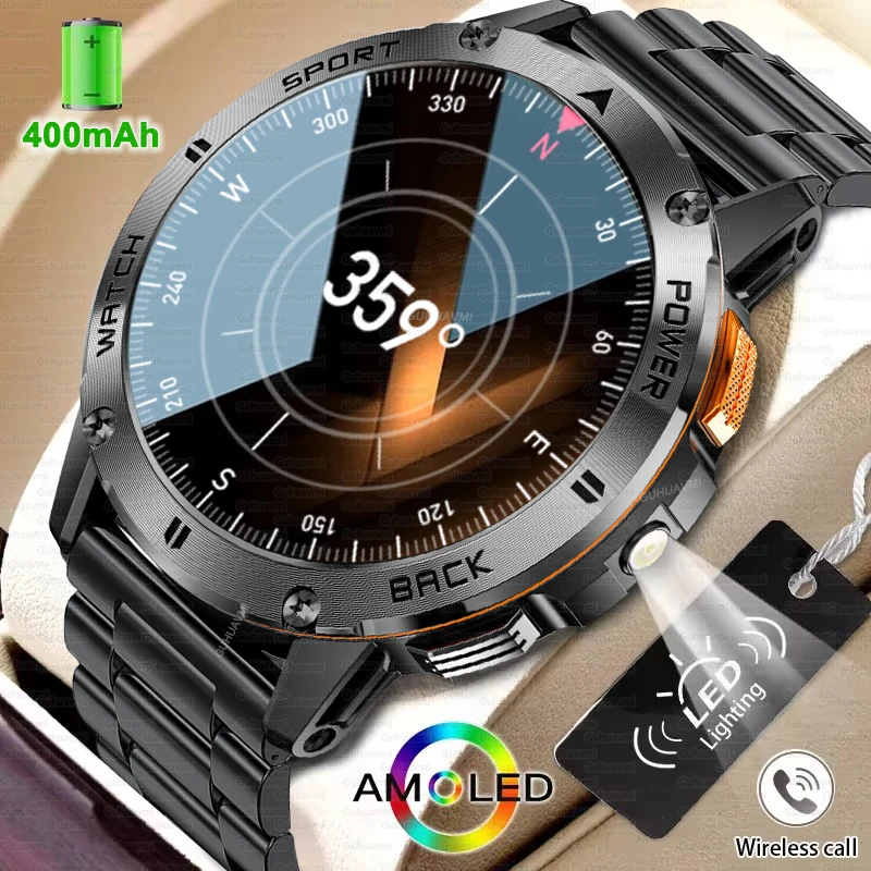 2025 New For Xiaomi IOS Compass Outdoor Smart Watch Men 1.43'' HD AMOLED Screen GPS 400 Mah Battery Bluetooth Call SmartWatches