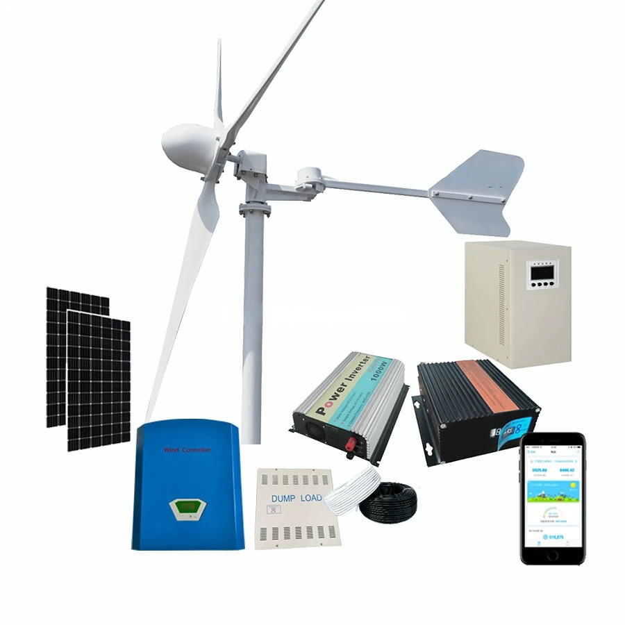 New Energy Windmill 3KW 5KW 10KW 48v 96V 220V Wind Turbine Generator Maglev  And Auto MPPT Controller On Grid system