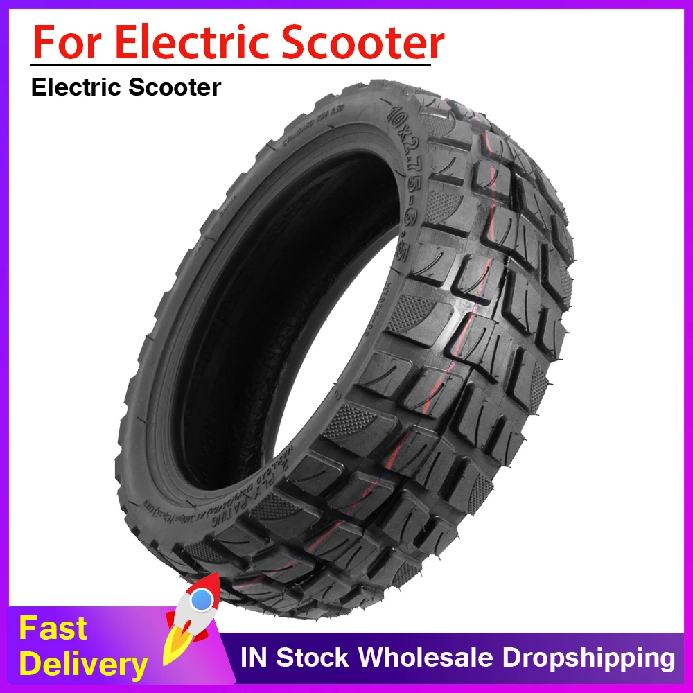 10x2.75-6.5 Scooter Vacuum Tire 10inch Tubeless Off-road Tires For Electric Scooter Wearproof Rubber Tyre Accessories