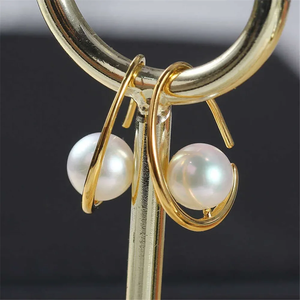 S925 Sterling Silver Pearl Earring Settings DIY Jewelry Making Supplies Blank Earring Posts for Handcrafted Accessories No Pearl