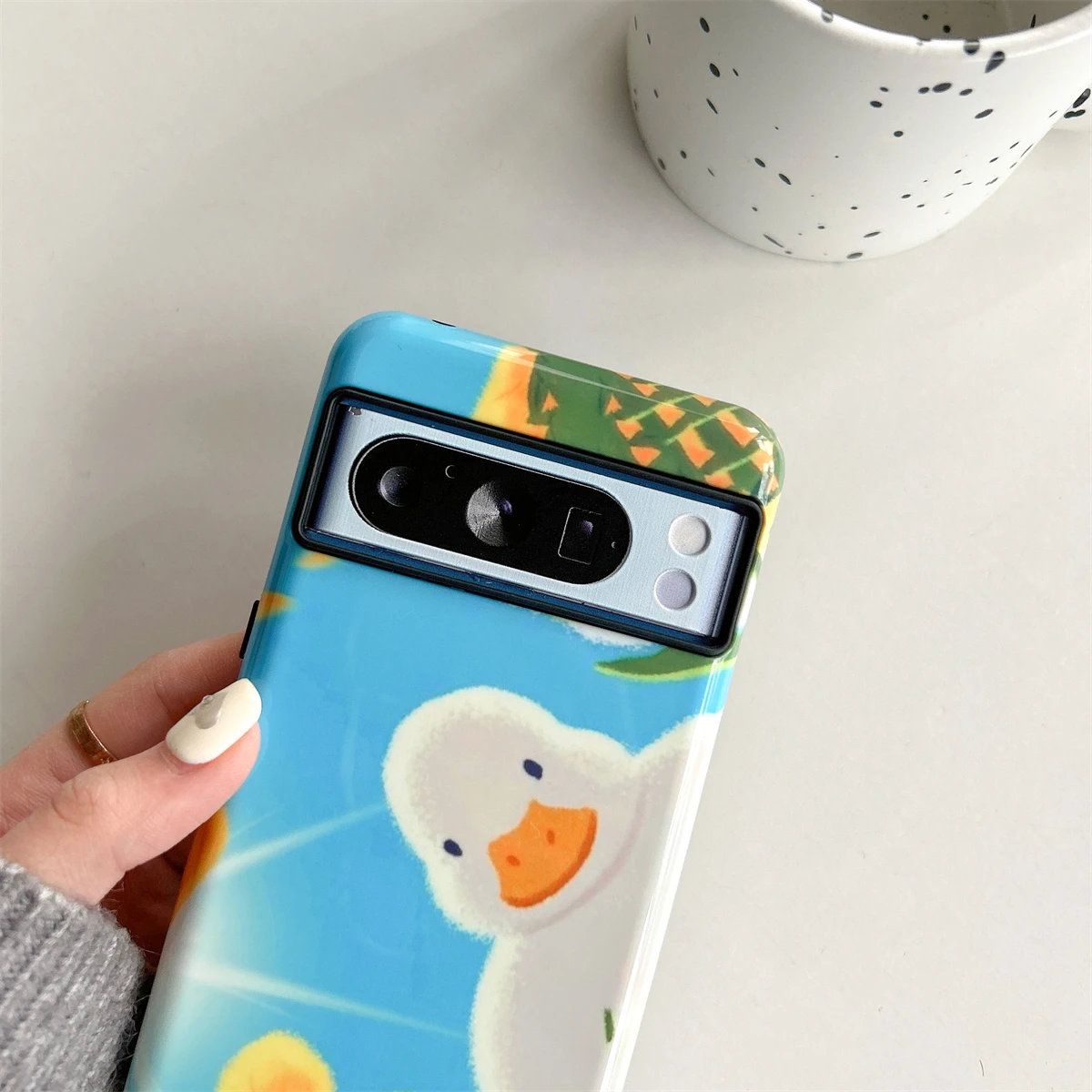 Cute Duck Full package Two-In-One film case suitable for Google Pixel 8 7 6 Pro 8A trendy phone cases for men and women