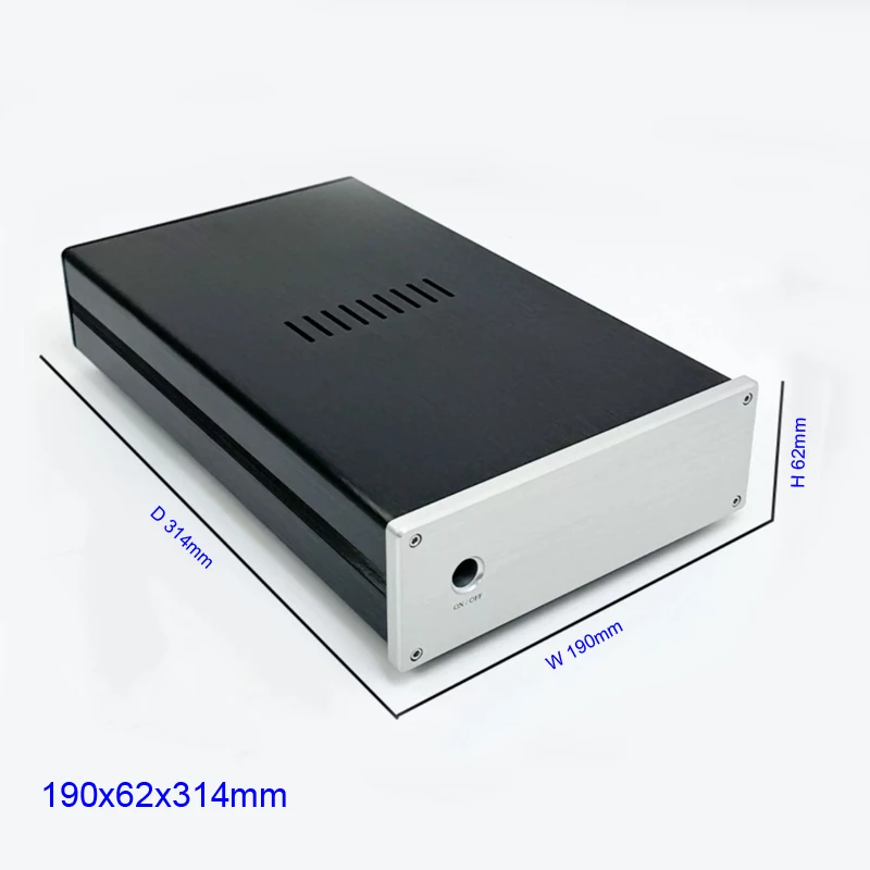 Hezhi Audio 190 *62 *314mm All Aluminum Amplifier Chassis Amplifier Chassis AMP Enclosure DIY Case Shell
