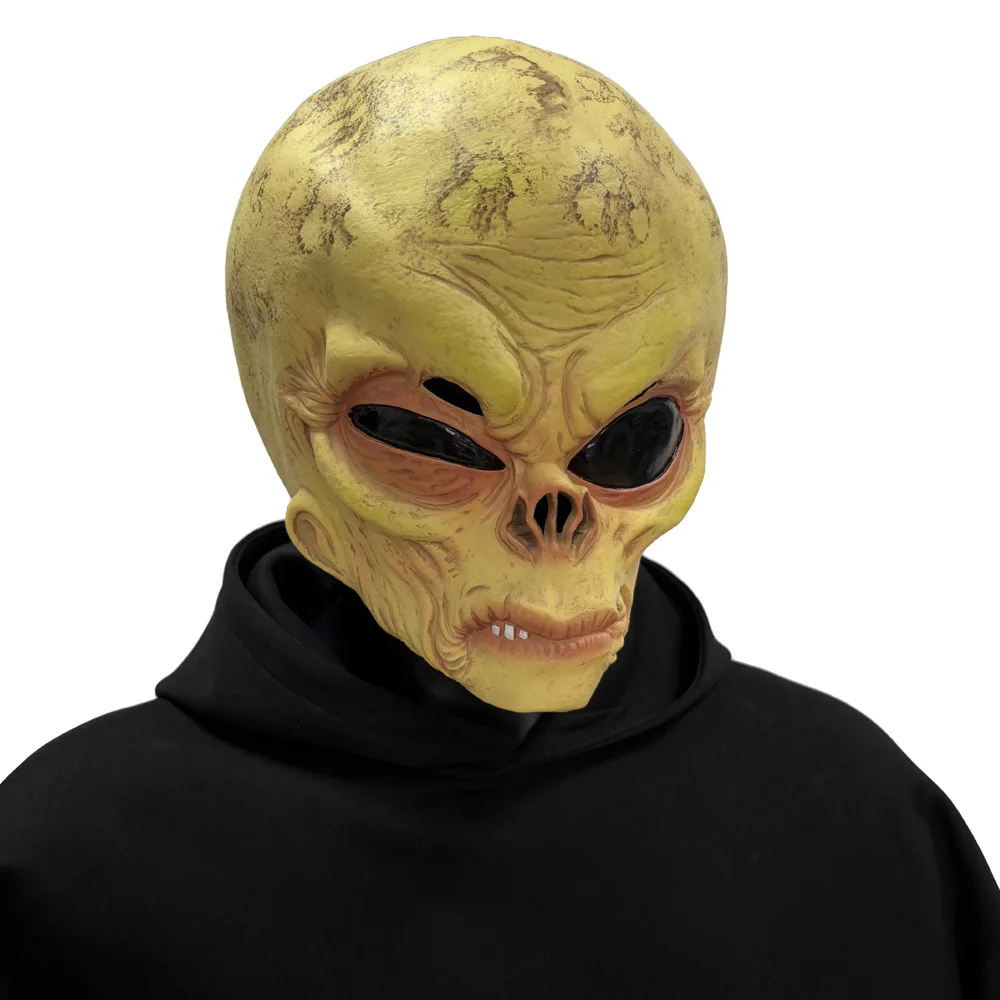 Funny Alien Skull Mask Cosplay Realistic Big Eyes UFO Alien Latex Masks Halloween Carnival Party Costume Props