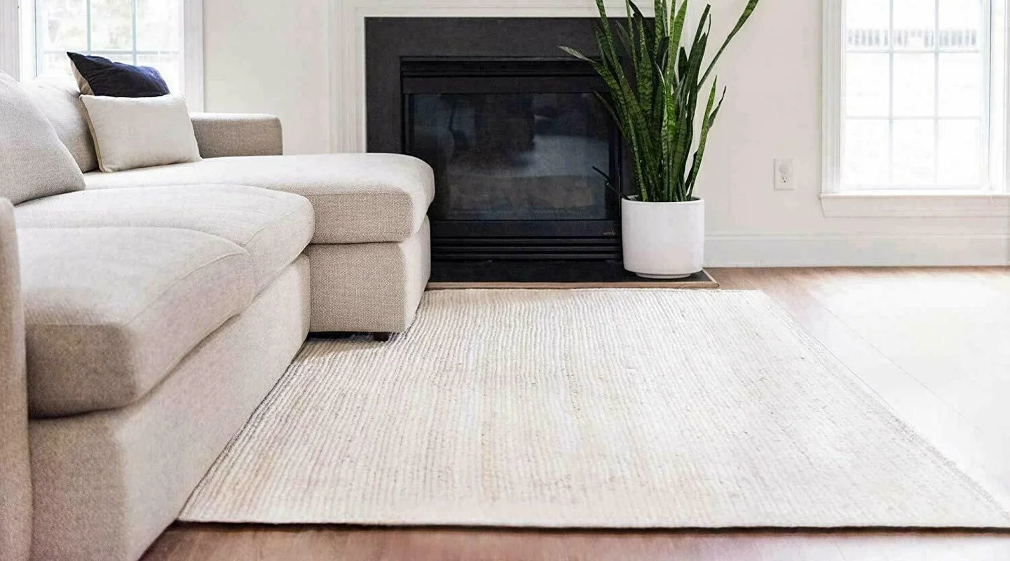 White Rug Handmade Rug 100% Natural Jute Braided Runner Rug Rustic Look Area Rug Carpets for Living Room