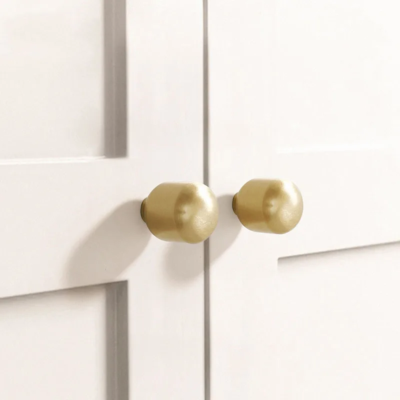 Brass Cabinet Pulls Furniture Door knobs Gold Drawer Knob Handle Modern Bean Shape Handles