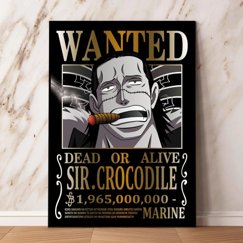 Canvas Painting One Piece Anime Figure Sir.Crocodile Nami WANTED HD Print Picture Suitable for Living Room Christmas Decoration