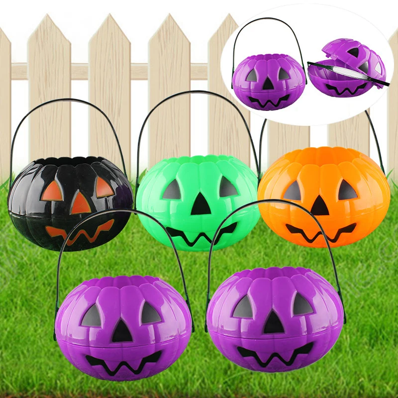 

Halloween Pumpkin Holder Portable Boxes Kids Trick Or Treat Packaging Decoration