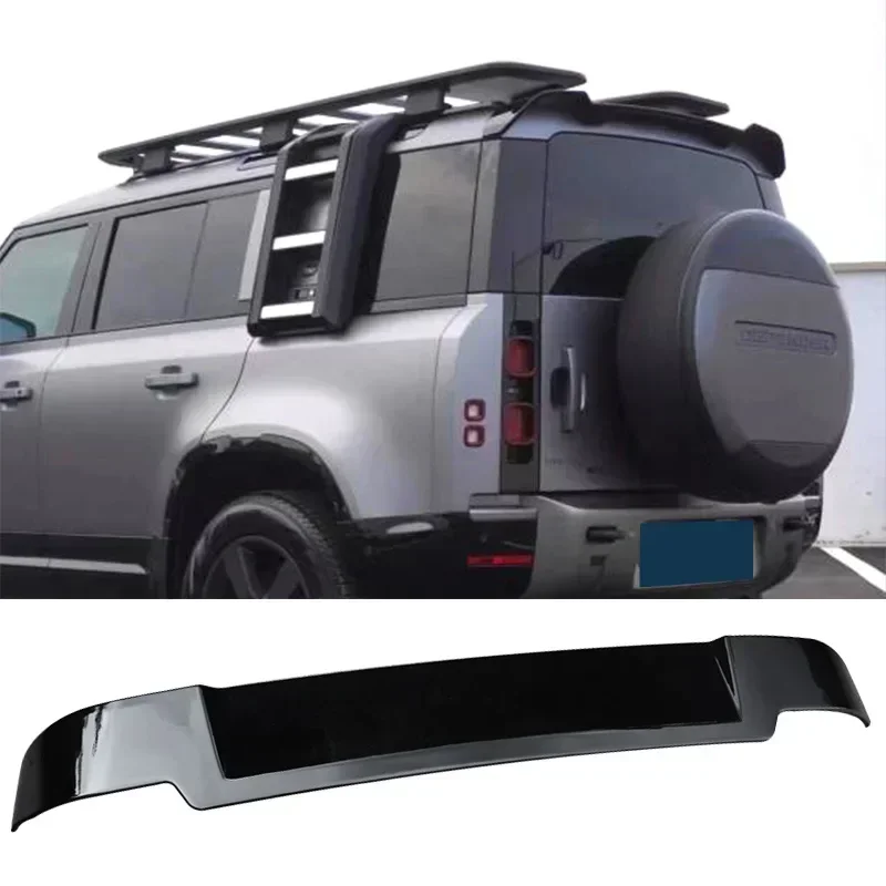 New！ Carbon Surface Spoiler For Land Rover Defender 90 110  2020 2021 2022 2023 2024 ABS Material Rear Roof Trunk Tail Wing