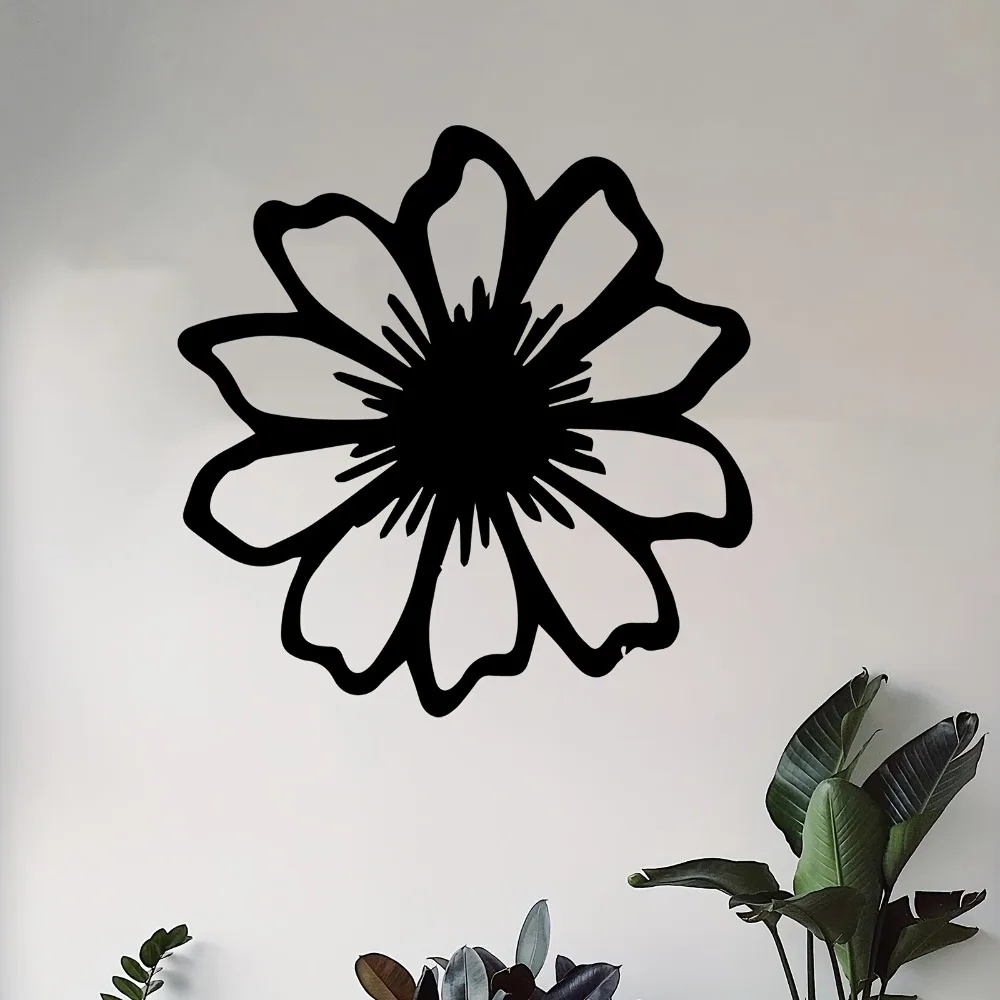 Elegant Metal Daisy Flower Wall Sculpture Rust Resistant Iron Art for Garden Home Wall Decoration