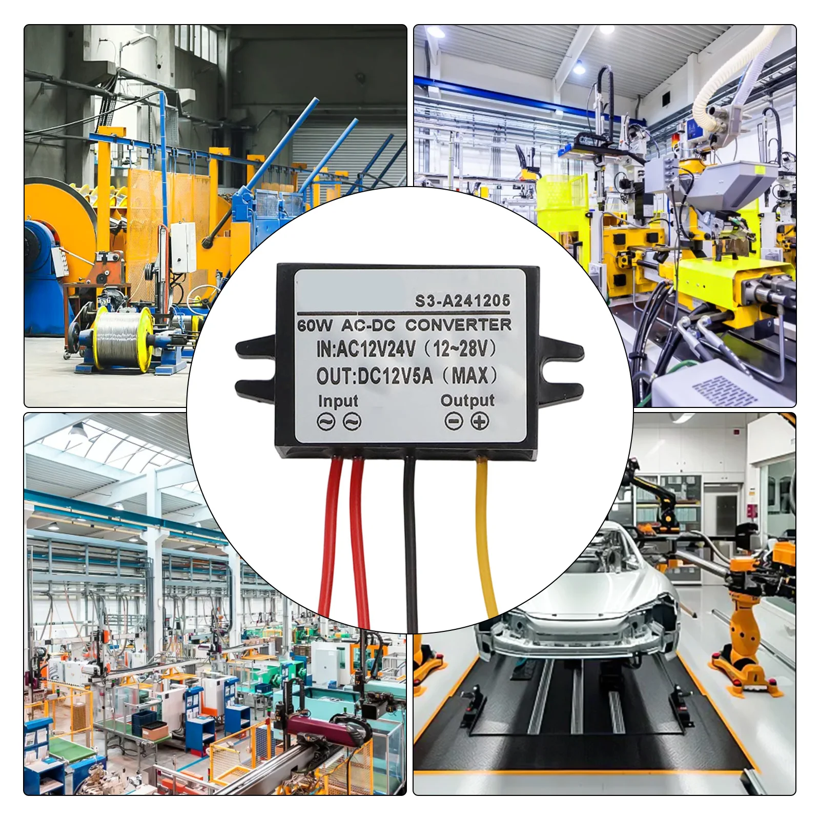 12V Adapter AC-DC Converter 95 Conversion Efficiency Industrial Temperature Range -40-85 For Electronic Systems