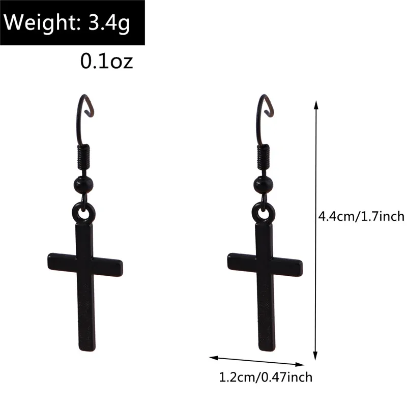 Aihua Große Steampunk Vintage Ägyptische Ankh-Kreuz-Ohrringe für Damen und Herren, Gothic Persönlichkeits-Ohrringe für Damen und Herren, Schmuck – Detail 9