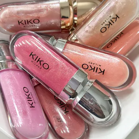 Original Kiko 3D Mirror Lip Glaze À Prova D'água, Não Desbota e Não Gruda no Copo, Cor Suave de Pasta de Feijão, Vermelho Charmoso com Brilho Fino