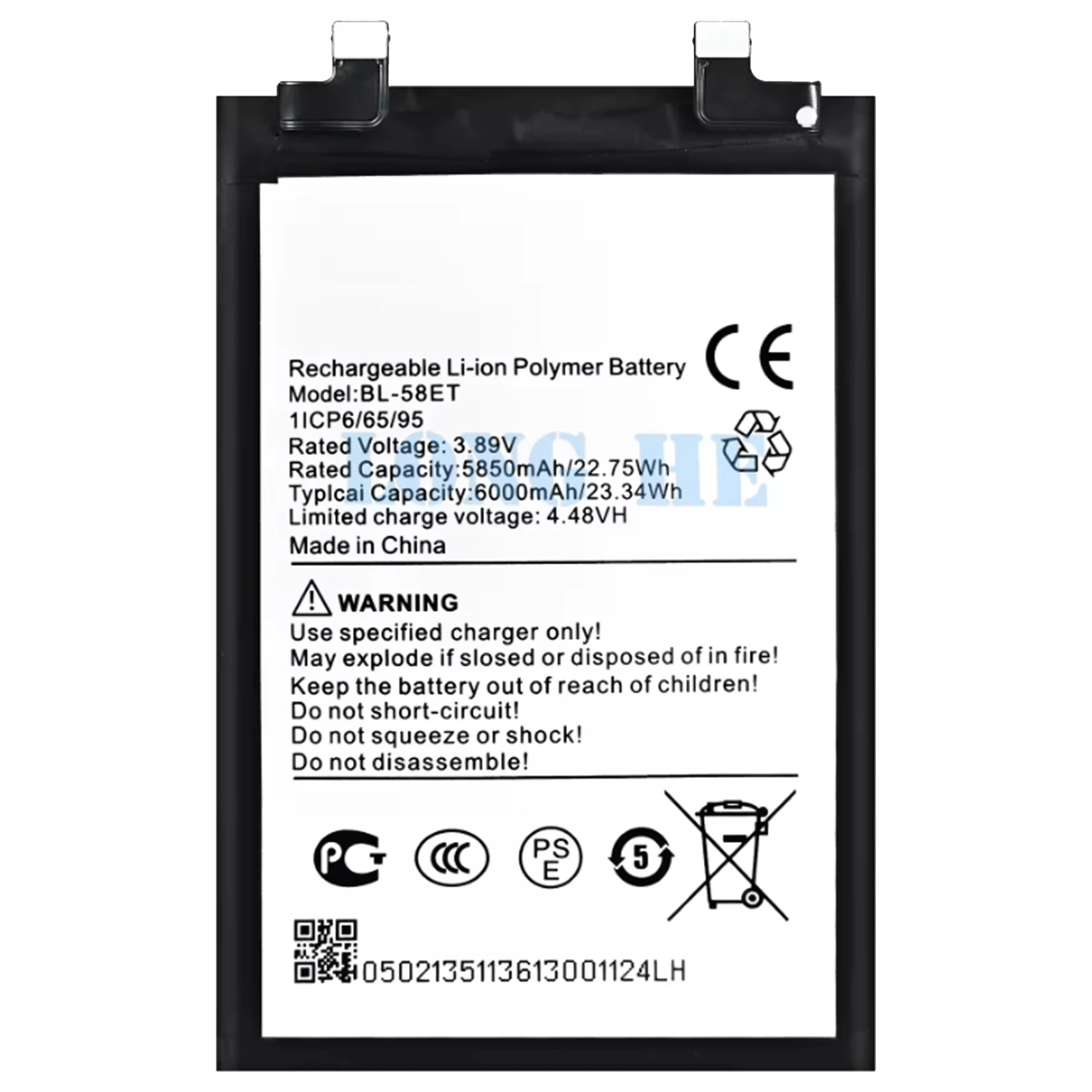 100% New Original Battery BL-58ET  For Tecno POVA 5/LH7 Battery + Free Tools