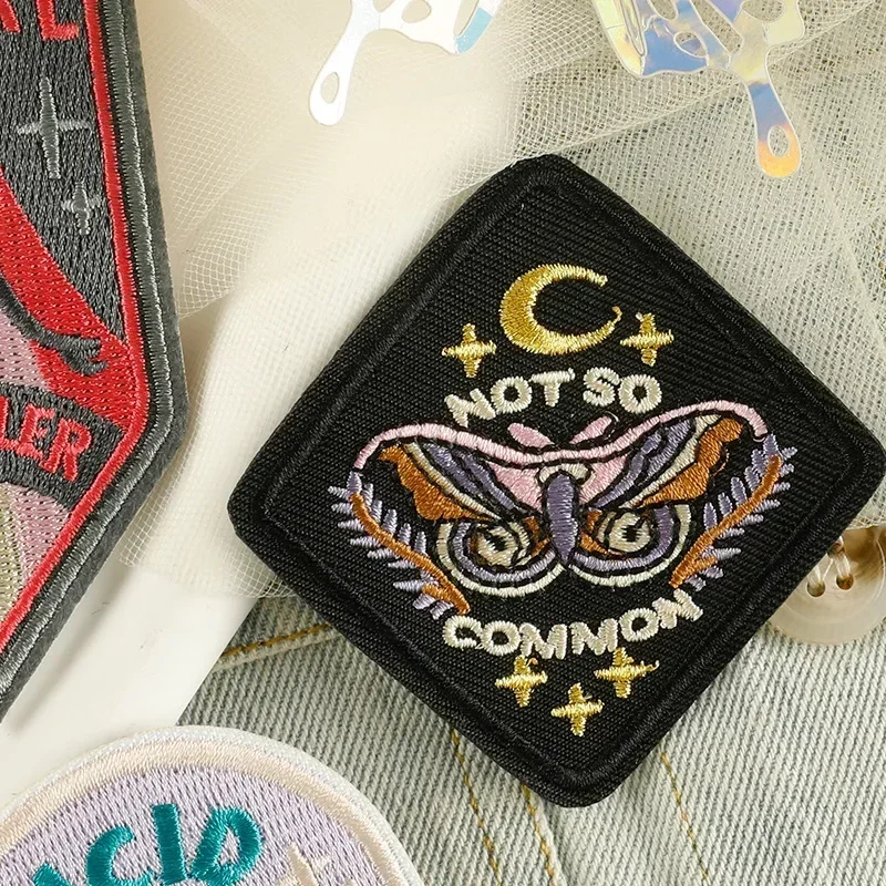 Cartoon Embroidery Patch NOT SO COMMON Iron on Patches Fusible Stickers for Clothes Ironing Chest Badges Bags Hats Accessories