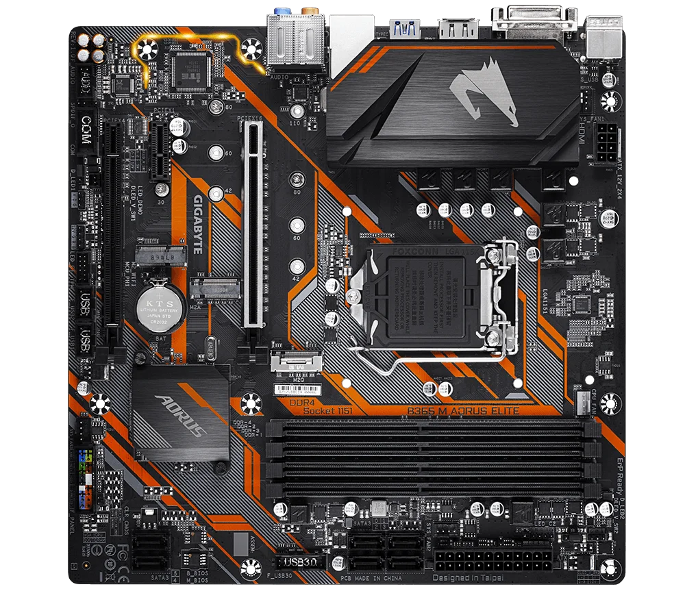 GIGABYTE B365M AORUS ELITE LGA 1151 (серия 300) Intel B365 SATA 6 Гбит/с Micro ATX Материнская плата Intel