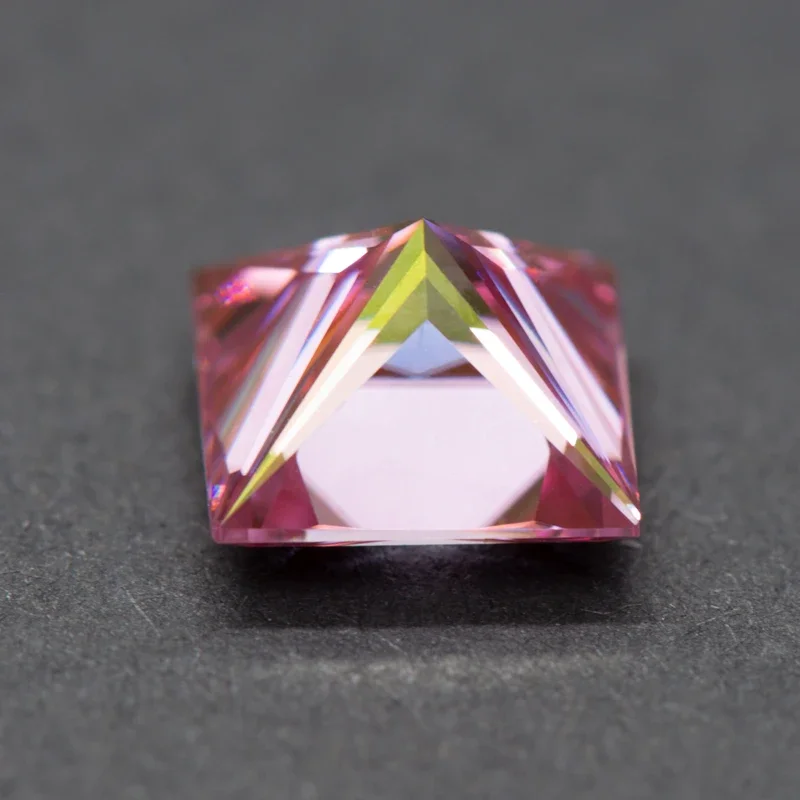 Moissanit Prinzessinnen-Schliff Sakura Rosa Farbige Charms Laborgezüchteter Diamant DIY Ring Halskette Ohrringe Materialien mit Zertifikat – Detail 2