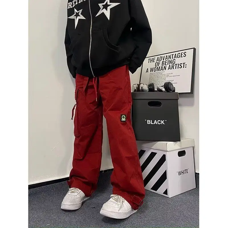 

Spring New American Retro Street Hip Hop Color Work Pants Men's High Street Design Casual Straight Leg Trousers