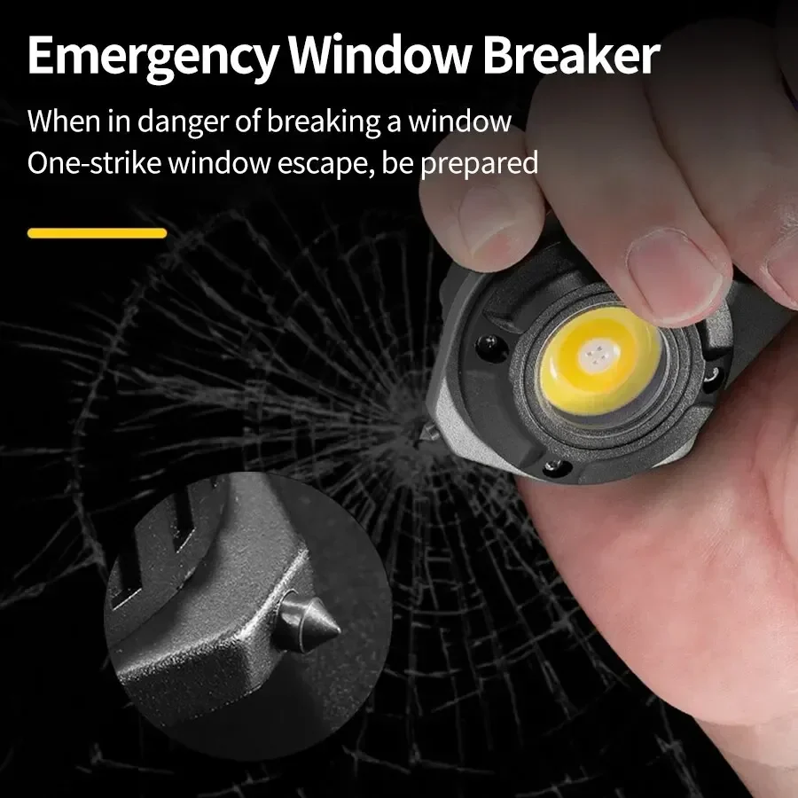 Multifunctional Portable COB Flashlight Torch Rechargeable Large Capacity Battery Keychain Lamp Maintenance Work Light 7 Modes