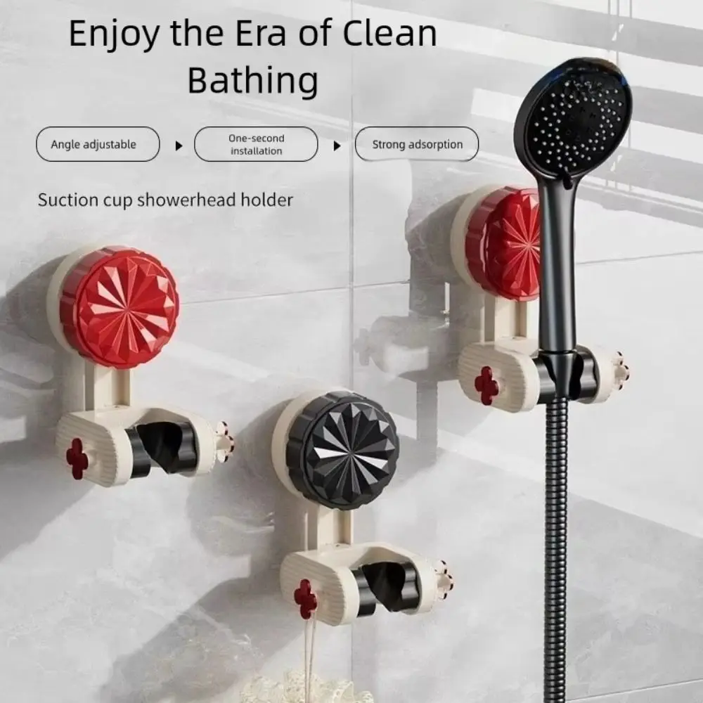 

Adjustable Angles Shower Base Suction Cup Shower Holder Fixed No Drilling Shower Head Holder Bracket Sprinkler Strong Bearing