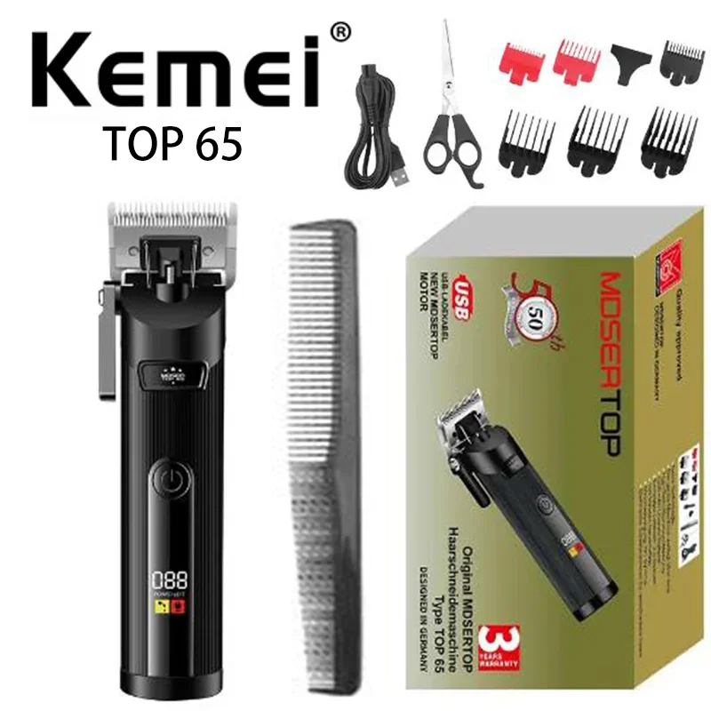 

MDSERTOP Top65 Carbon Steel Blade 90 Minutes Use Rechargeable Professional Electric Hair Clipper For Men