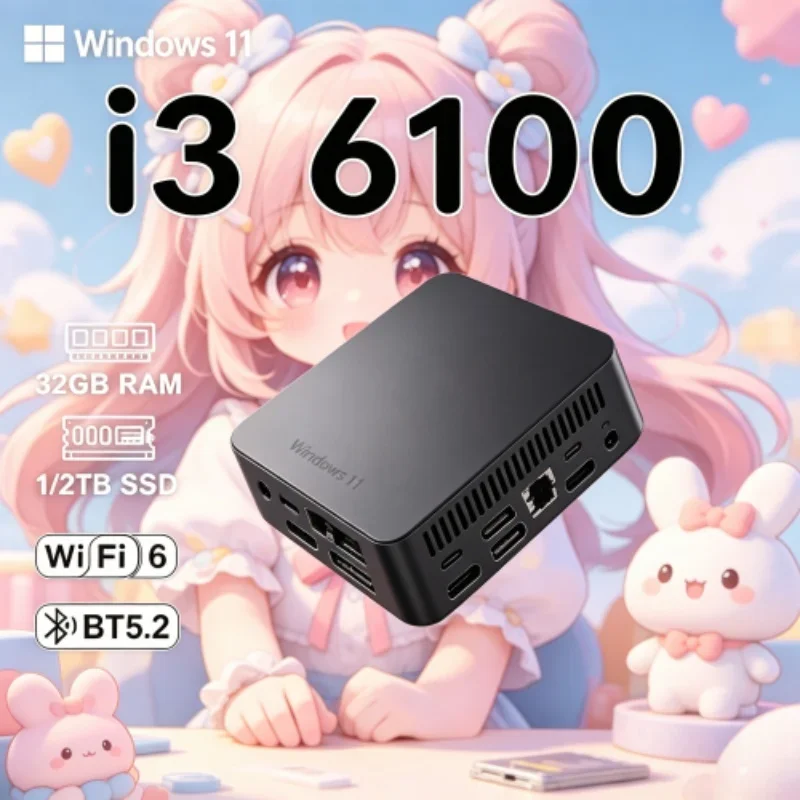 Celestial 2026 Gilded MINI PC Windows 11 Pro Core I3 6100 RAM 1TB SSD WIFI 6 BT5.2 4K HD Lavish Leisure Gaming Office Study