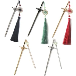 Punk Metal Sword Tassel Pendant Hairpin Chinese Style Simple Hair Sticks For Women Trendy DIY Hairstyle Design Tools Accessories