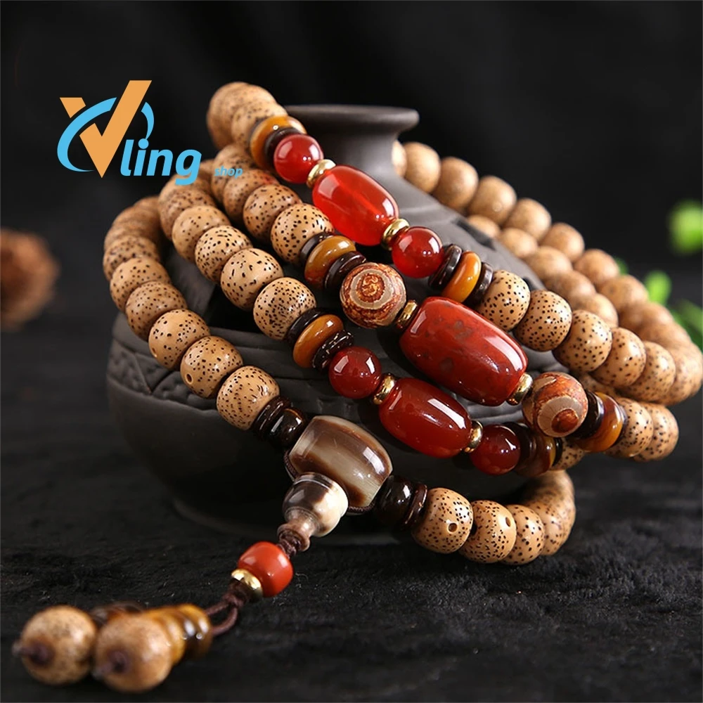 108 Natural Starmoon Bodhi Buddhist Beads  GiftsPersonalized Bracelet Boho Best Sellers 2022 Products Nick Young Girls Fashion