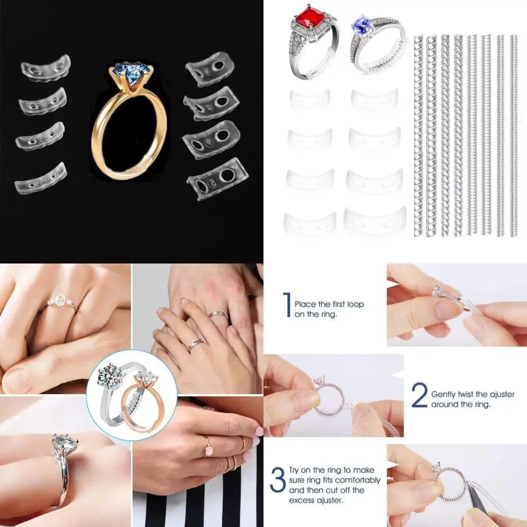 

31BB 16Pcs/set Ring Guard Ring Sizer for Loose Rings Ring Size Adjusters for Wedding