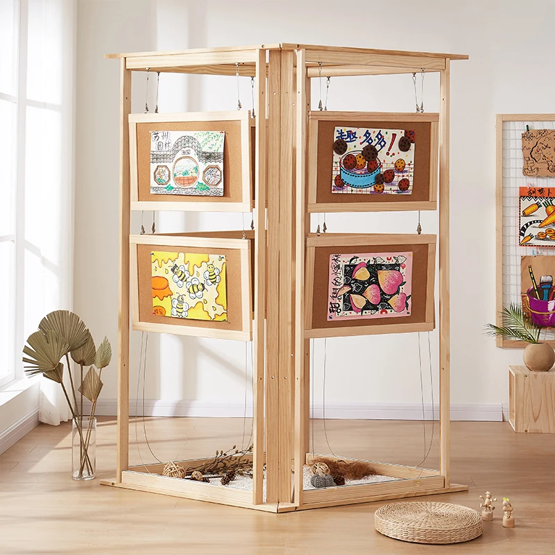 

Folding Art Exhibition Display Stand Calligraphy Works Display Stand Floor-to-ceiling Solid Wood Calligraphy and Painting Photog