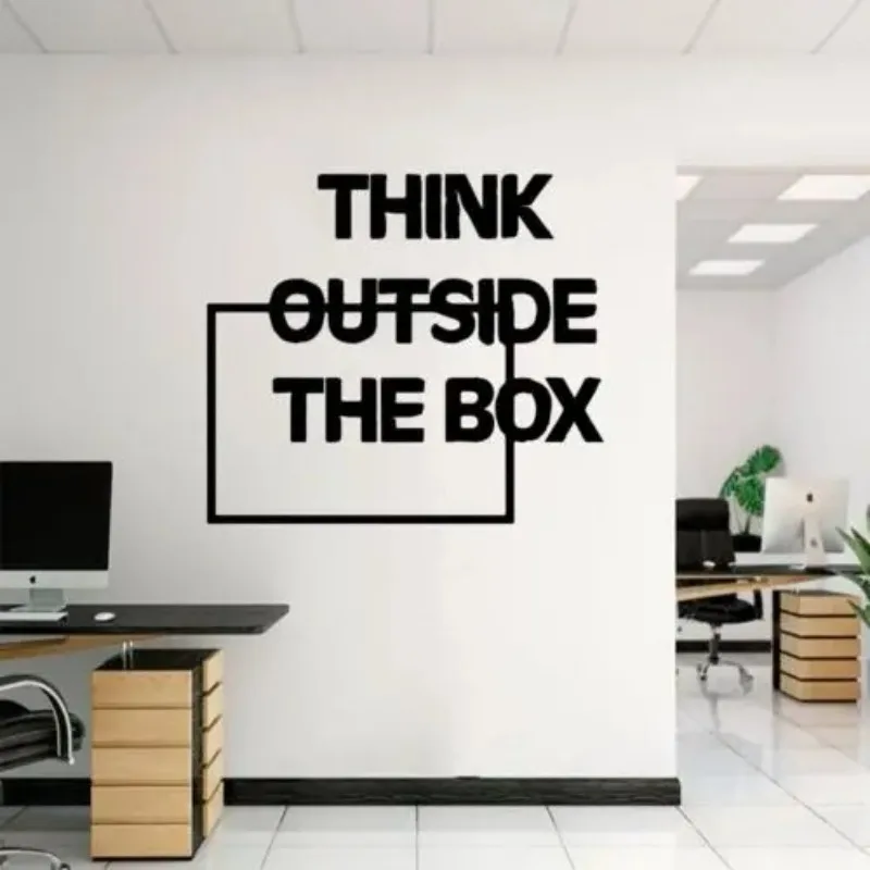 

Креативная наклейка на стену «Думай за коробкой», фреска для гостиной, декор для спальни, фоновая художественная наклейка на стену, декор для офиса, кафе