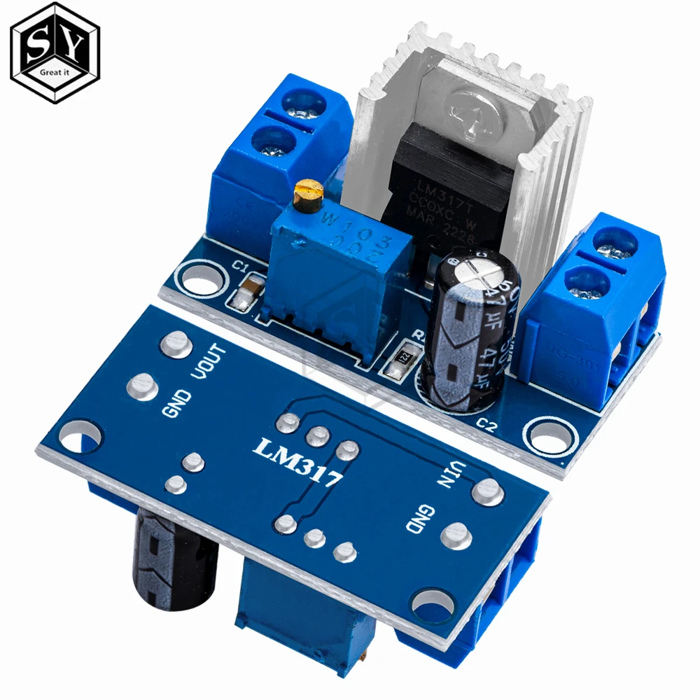 1PCS/5pcs/10pcs  LM317 DC Linear Regulator DC-DC 4.5~40V Turn 1.2~37V Step Down Power Module Adjustable