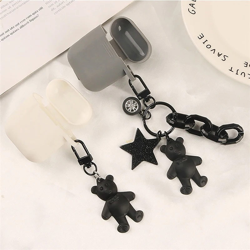 Cartoon Bow Tie Bear Key Chain Love Pentagram Pendant Key Ring Car Backpack Charms Decoration Bag Accessories