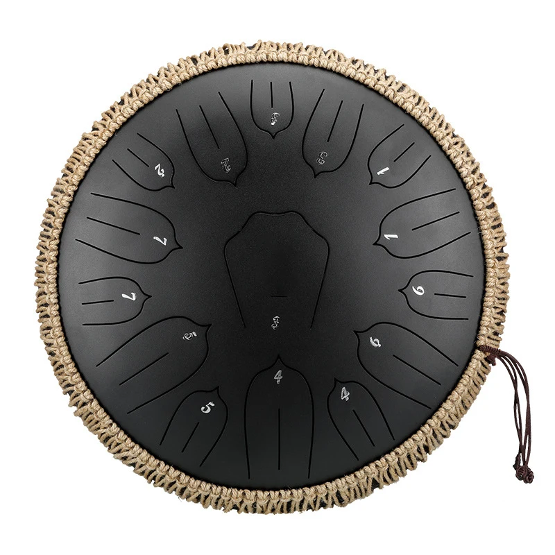 Hluru 12 Inch 11/13 Notes Glucophone Steel Tongue Drum 13 Inch 15 Notes C/D Tone Music Drum Ethereal Drum Percussion Instrument