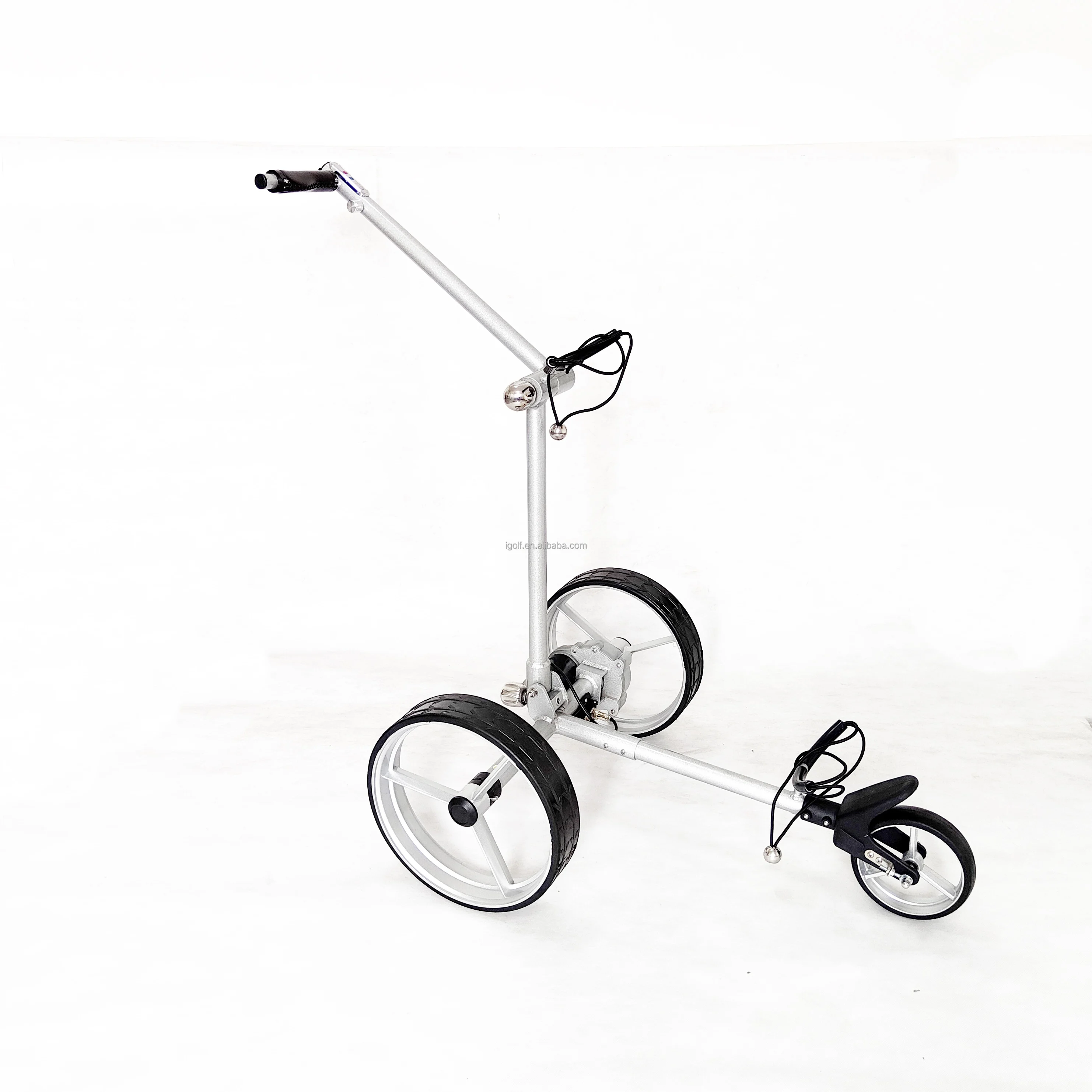 Electric Golf Cart with Automatic Descent Control, Chariot De Golf Electrique, Push Pull Trolley Caddy Bag Scooter Transporter