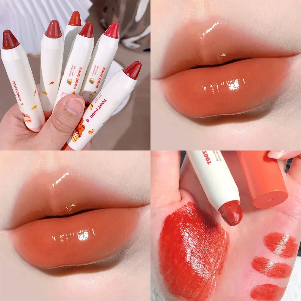 6 Colors Mirror Crayon Lipstick Moisturizing Water Light Lipliner Pencil Waterproof Long Lasting Make-up Women Korean Cosmetics