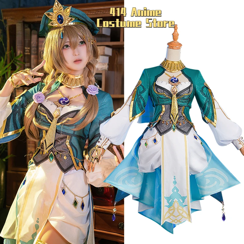 Game Genshin Impact A Sobriquet Under Shade Lisa Cosplay Costume for Women Outfit Lolita Dress Halloween Full Set