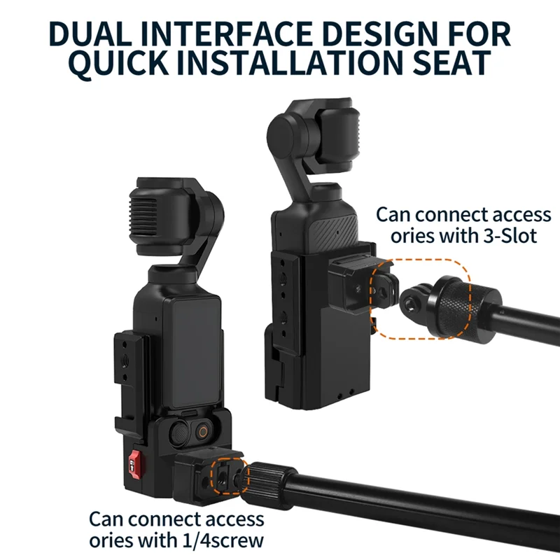 AT12 DJI OSMO ポケット 3 保護フレームアルミ延長アダプタクイックリリースコールドシューマウントハウジングシェルアクセサリー